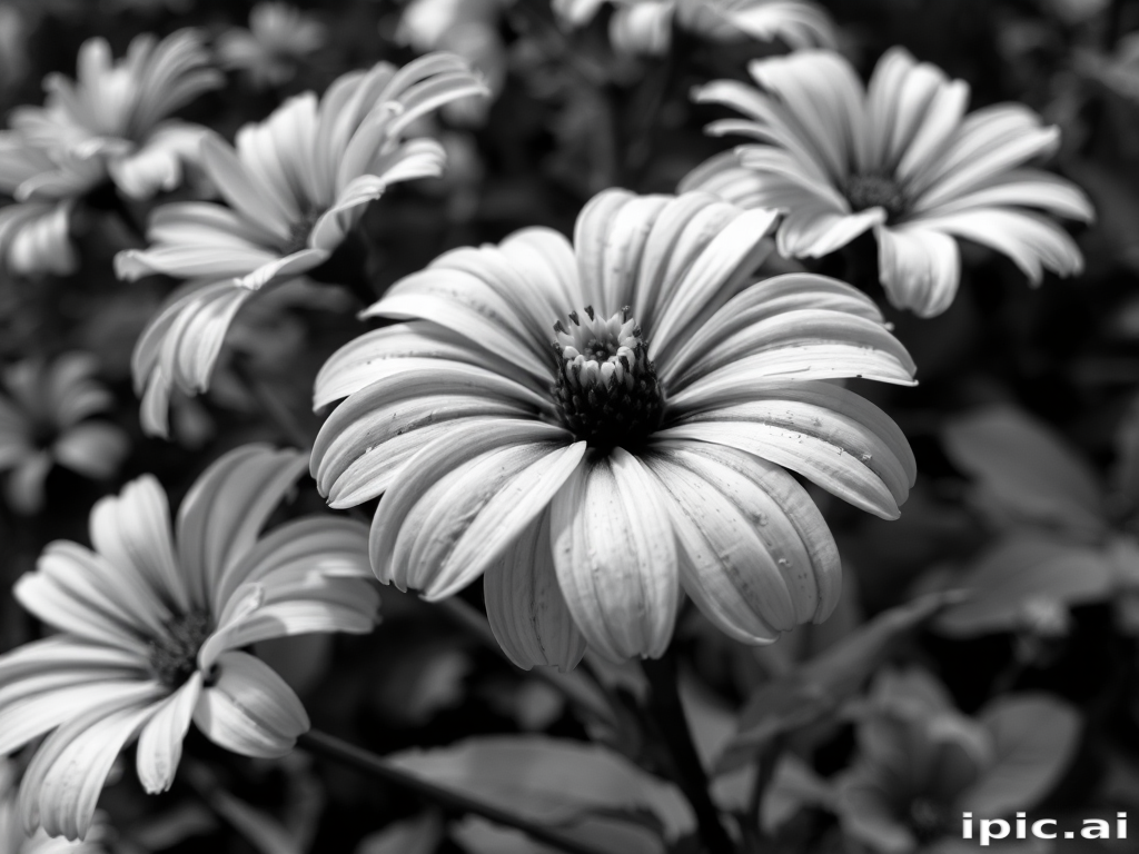 flower images black and white
