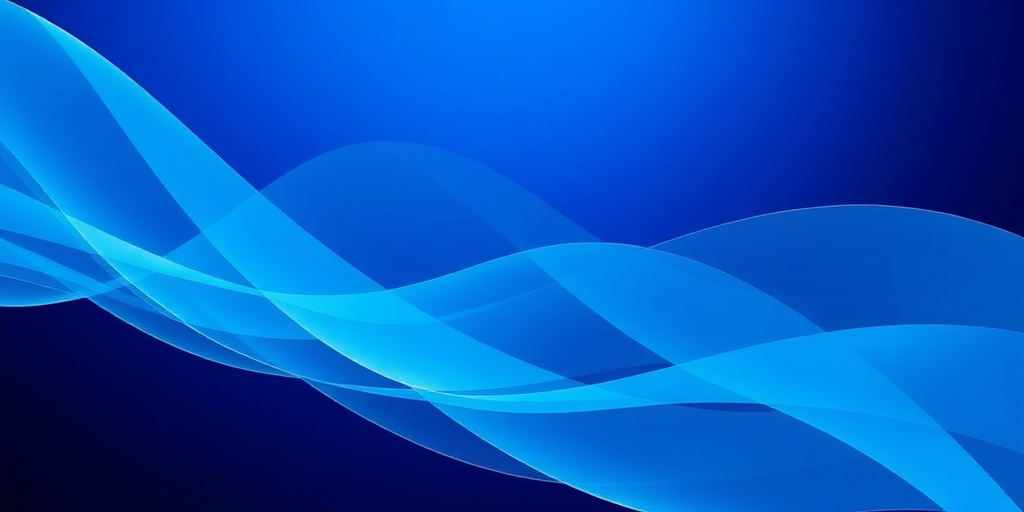 Create a high-resolution abstract design featuring layered translucent blue curves on a deep blue background, using a Canon EOS R5 with a 50mm lens, f/1.8 aperture, ISO 100, and a 1/200 shutter speed, capturing it from a frontal view with a soft focus style for a smoother aesthetic.