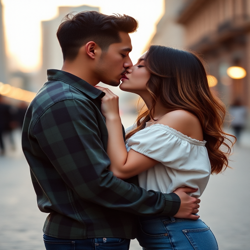 couple kissing aesthetic