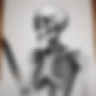 creative skeleton drawing art