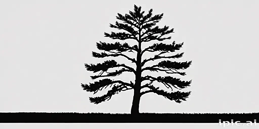pine tree clipart black and white