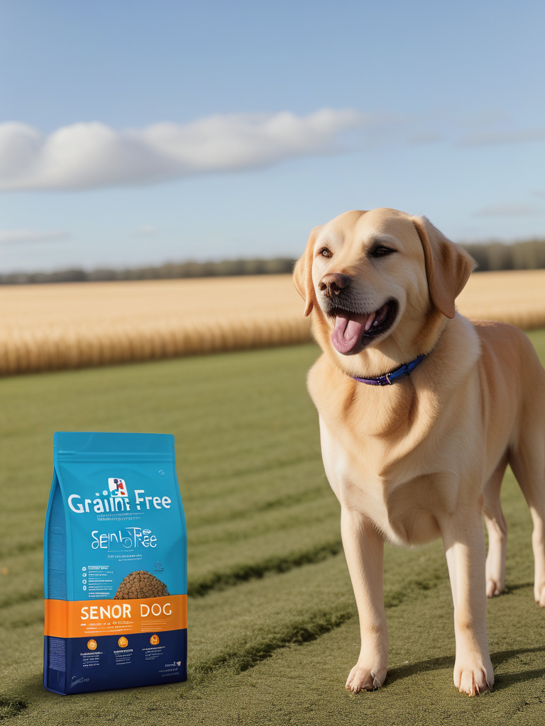 View of Happy Labrador Retriever Enjoying Life with Grain-Free Dog Food Outdoors