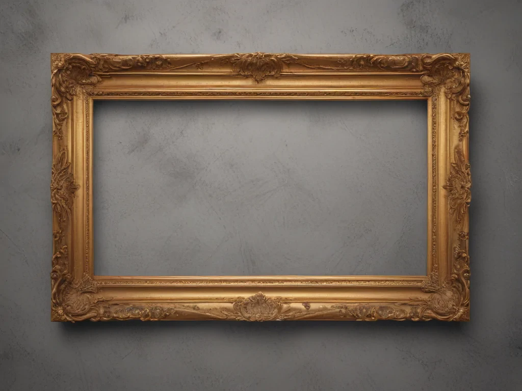 rectangle golden frame png
