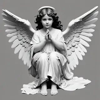 angel clip art black and white