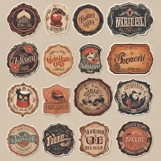 vintage stickers png