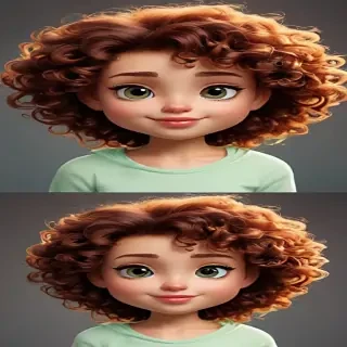cartoon characters with curly hair