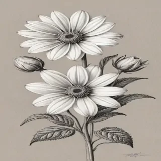pencil drawing flowers