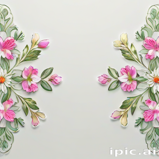 transparent floral border