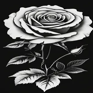 roses clipart black and white