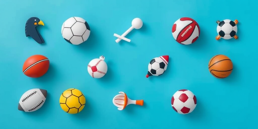 Regenerate an image featuring eight sports icons in a grid layout, with a clean blue background, using a DSLR camera, 50mm lens, f/2.8 aperture, ISO 100, natural lighting, focus on sharp details and vibrant colors.