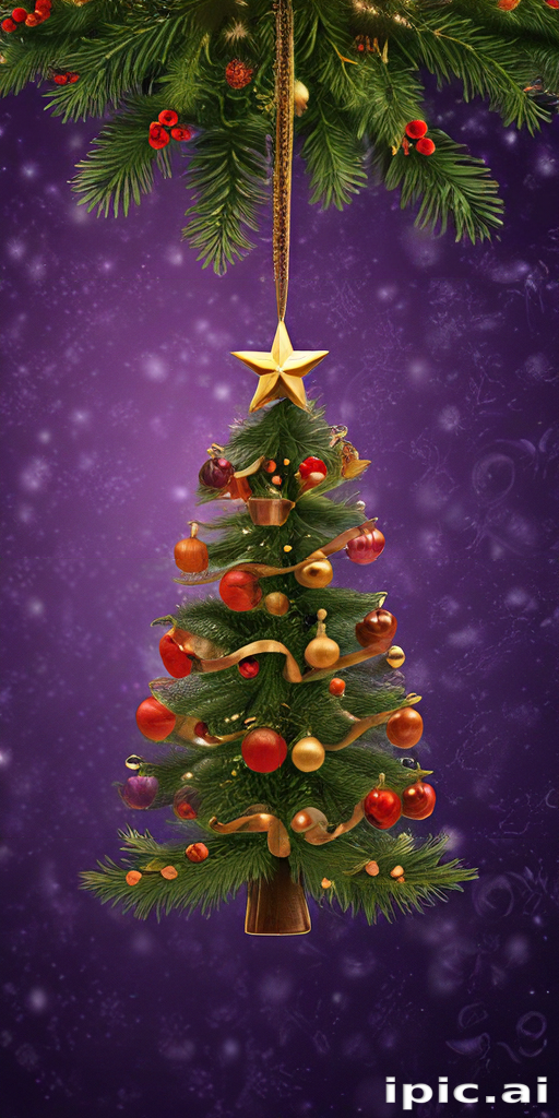 Beautifully Decorated Christmas Tree with Ornaments and Golden Star on Top