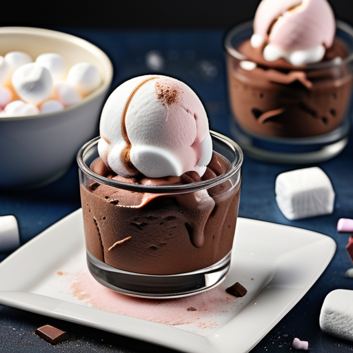 chocolate ice cream with marshmallow