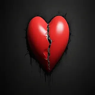broken heart black background