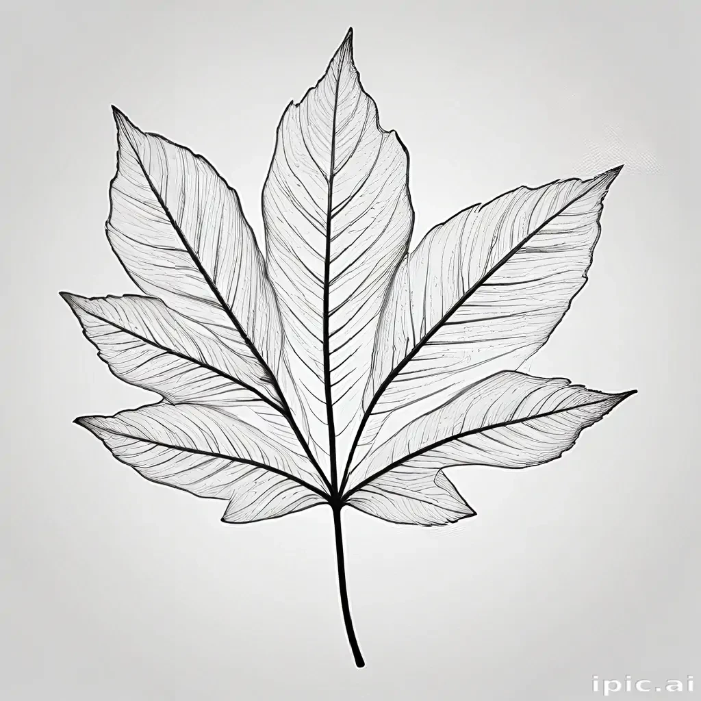 black and white clipart leaf
