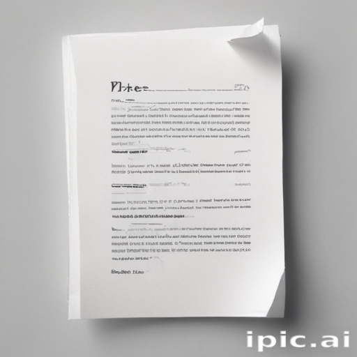 An Unfinished Document with Text and a Torn Edge on Display