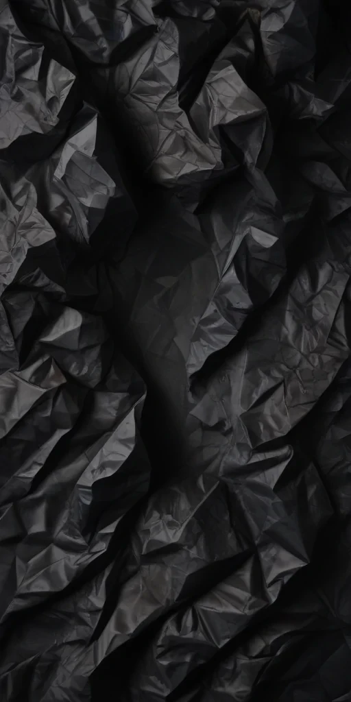black crumpled paper