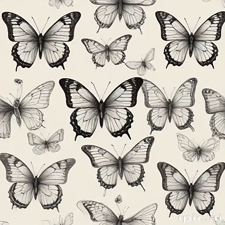 butterflies sketches
