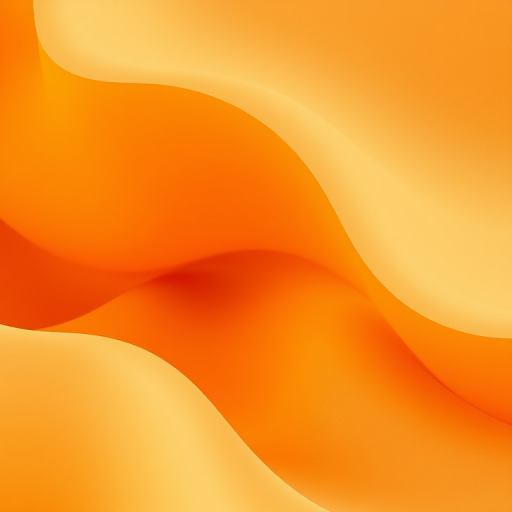 Create an abstract image of smooth, wavy patterns in warm tones of orange and beige with sharp zigzag edges, using a Canon EOS R5 camera, 50mm lens, f/1.4 aperture, ISO 100, and a soft focus style for a dreamy effect.