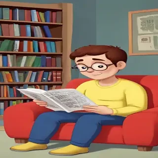 reading cartoon