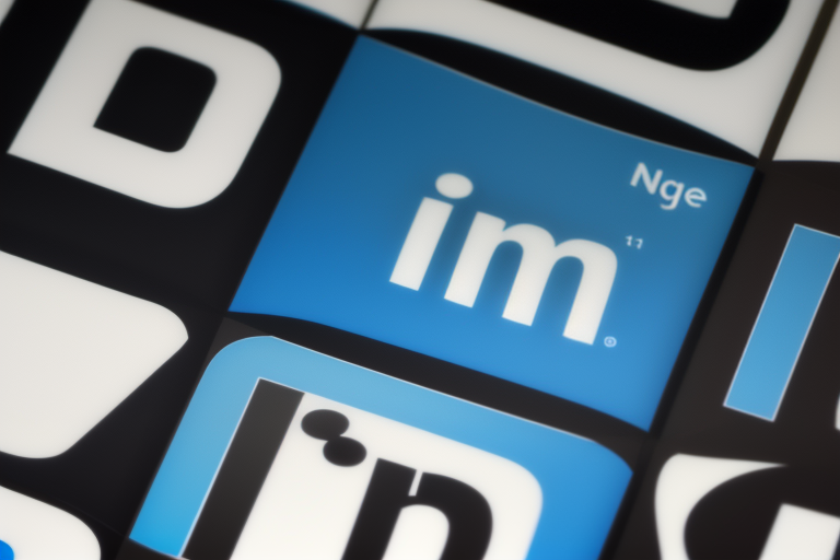 Creative Display of LinkedIn Logo Variations in a Modern Design