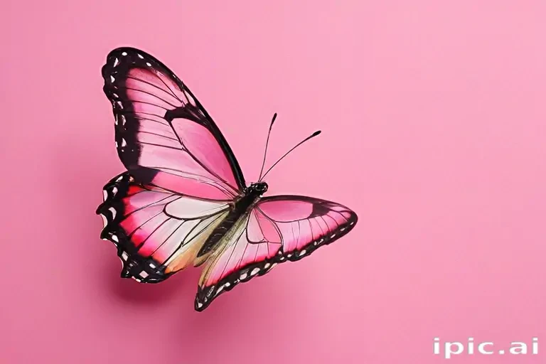 pink background butterfly