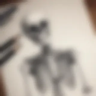 creative skeleton drawing art