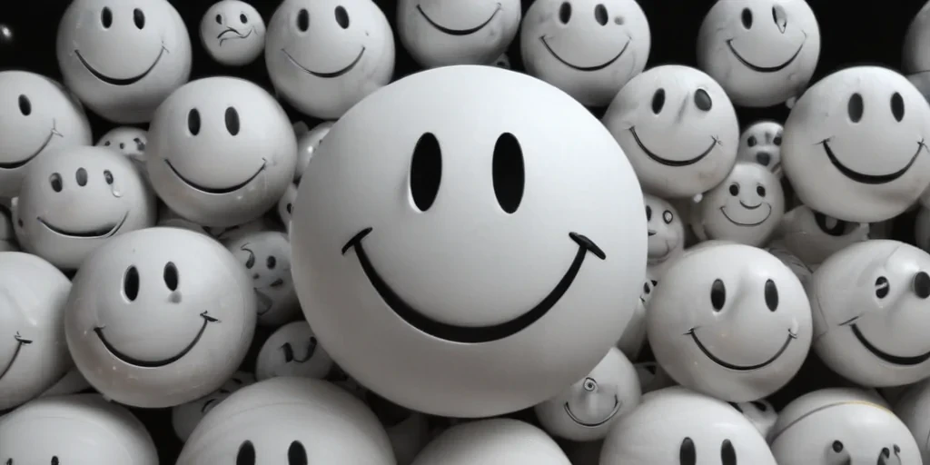 white smiley face black background