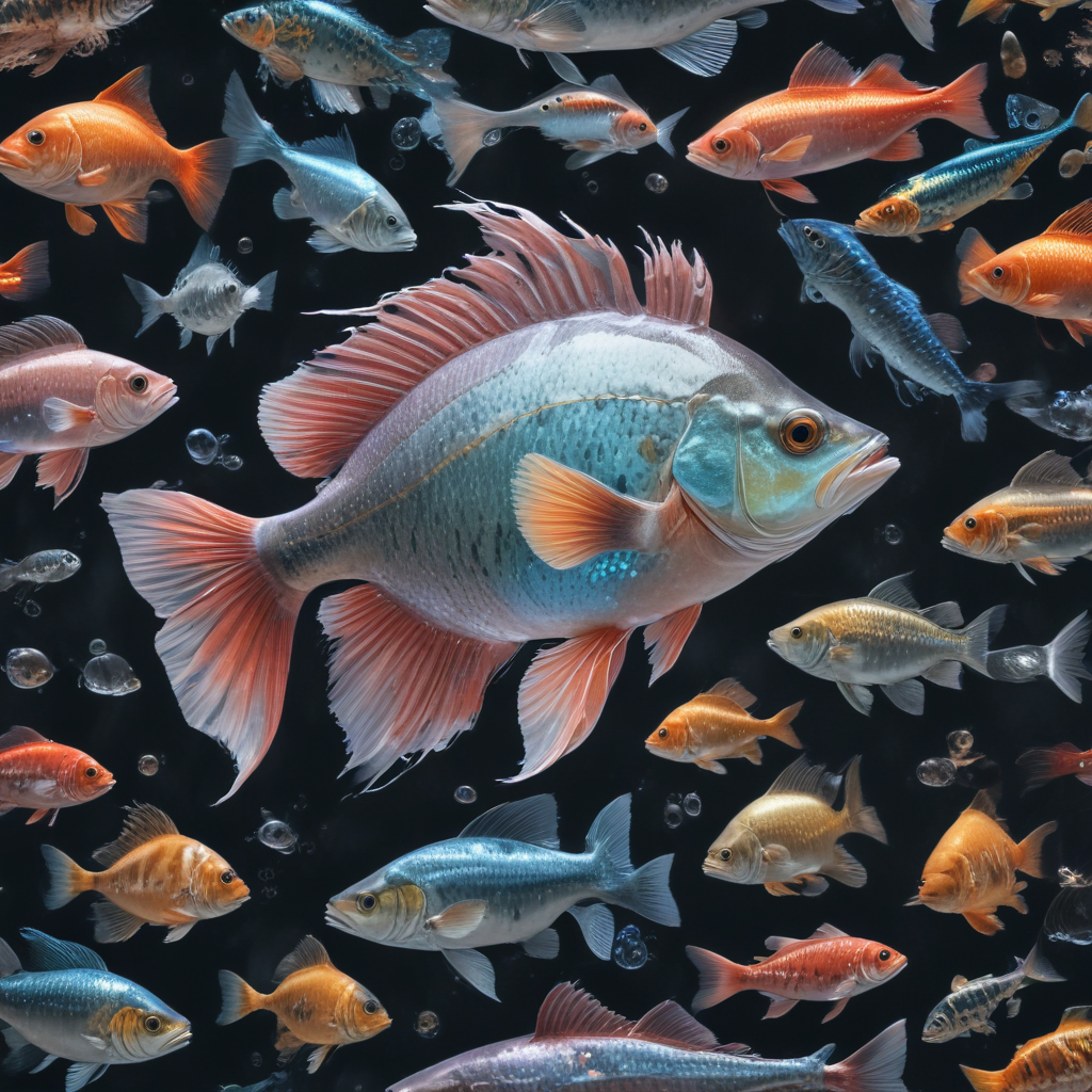 A Vibrant Underwater Scene Featuring a Variety of Colorful Tropical Fish.