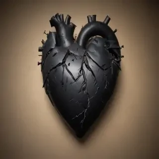 broken black heart