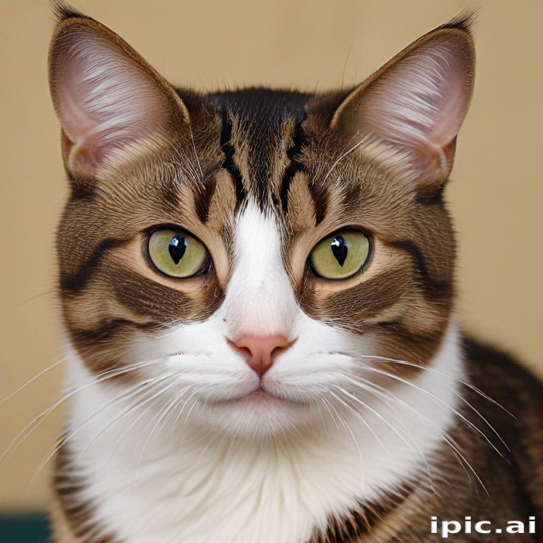 A Charming Tabby Cat with Striking Green Eyes and Playful Expression.