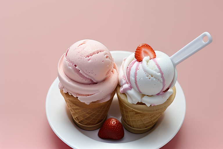 ice cream strawberry and vanilla