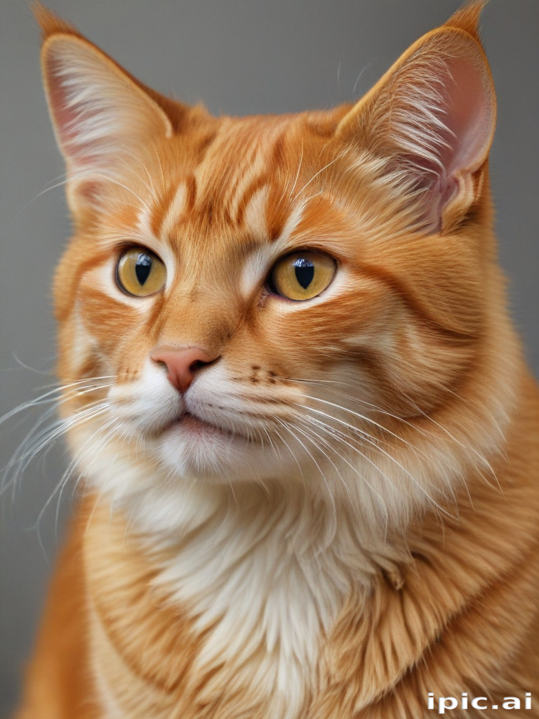 A Majestic Orange Maine Coon Cat with Striking Features and Expression