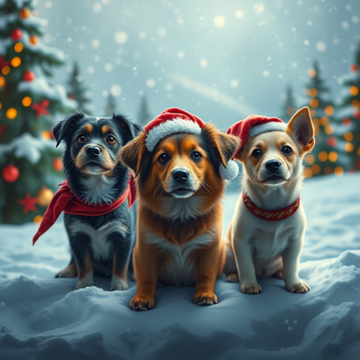 christmas dogs wallpaper