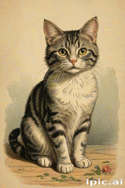 vintage cat illustration