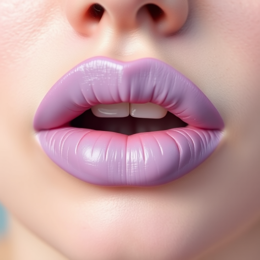 Pastel lavender lips with a soft matte finish, ethereal and dreamy, perfect for creating a whimsical and romantic look