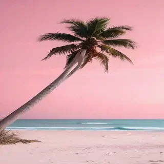 pastel pink beach wallpaper