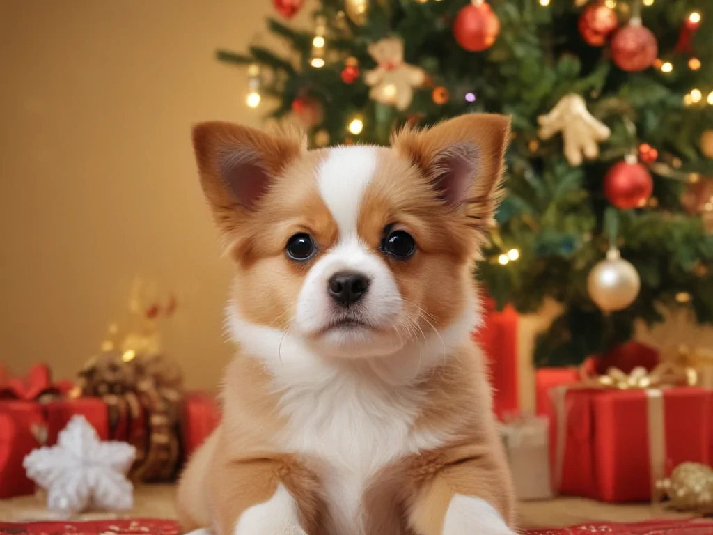 cute christmas dog wallpaper