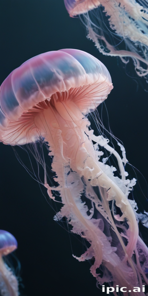 Graceful Jellyfish Floating Elegantly in the Deep Ocean Waters