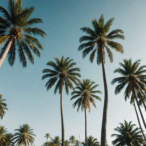 transparent palm trees