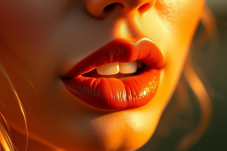 Sun-kissed terracotta lips evoke warmth and earthiness, featuring a creamy matte texture that complements golden-hour lighting