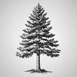 black and white pine tree clip art
