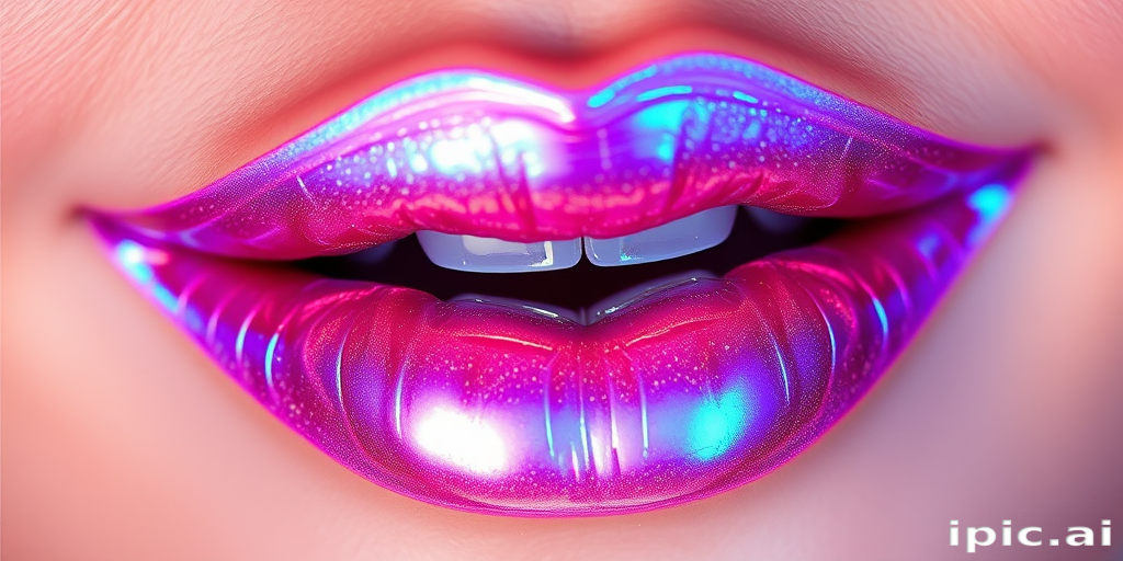 Futuristic "Hologram Haze" lip topper adds a mesmerizing, multichromatic finish to any lip color. This versatile product can be worn alone for a sheer, iridescent effect or layered over lipstick to transform and enhance the base shade. The lightweight, non-sticky formula ensures comfortable wear while delivering a stunning, dimensional finish.