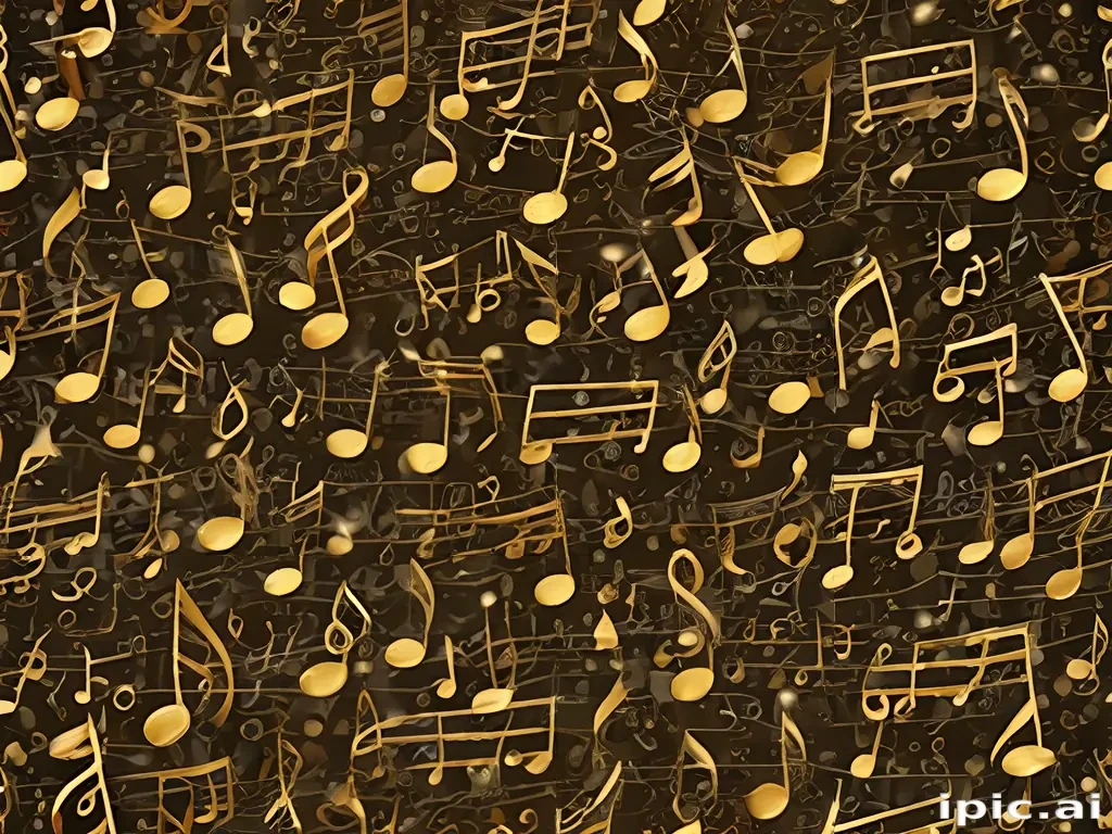 gold music notes