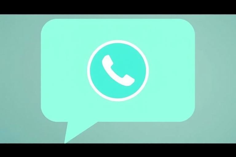create a vector graphic of a phone icon inside a speech bubble with a teal background, using a 50mm lens, aperture f/2.8, ISO 100, and high dynamic range photography for enhanced clarity and detail, shot from a slightly elevated angle to emphasize depth