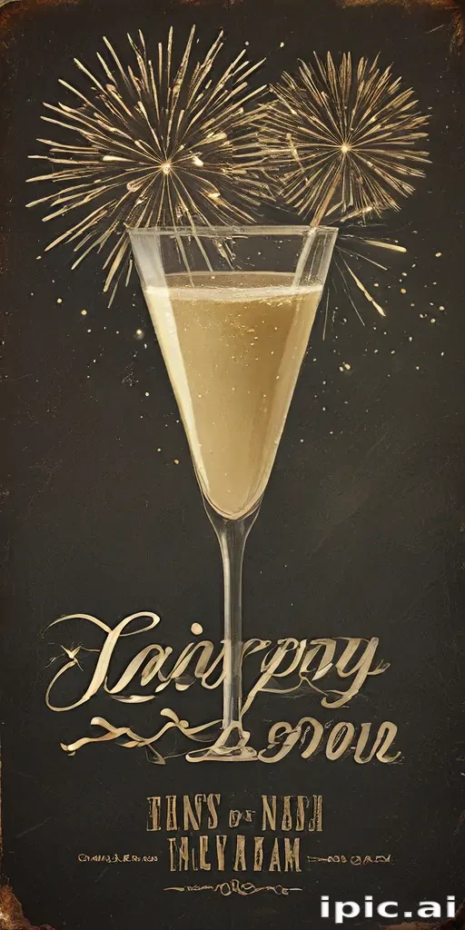 happy new year vintage