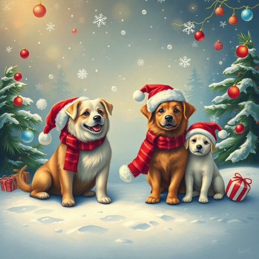 christmas dogs wallpaper