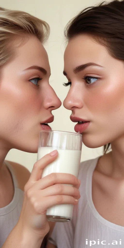lesbians drinking milk
