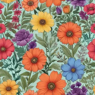 color drawings of flowers