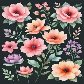 clipart watercolor flowers