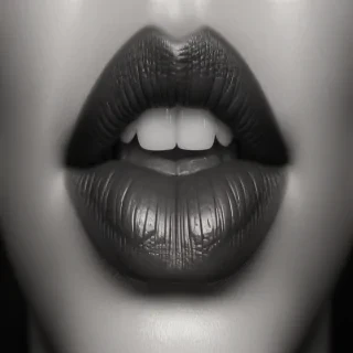 lips black and white clipart
